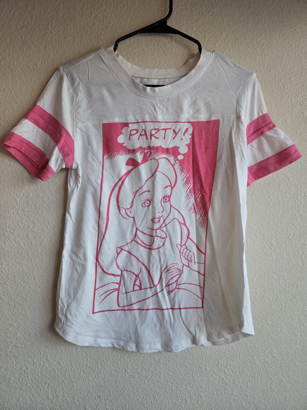 Disney White Tee with Pink Alice 'Party!' Graphic